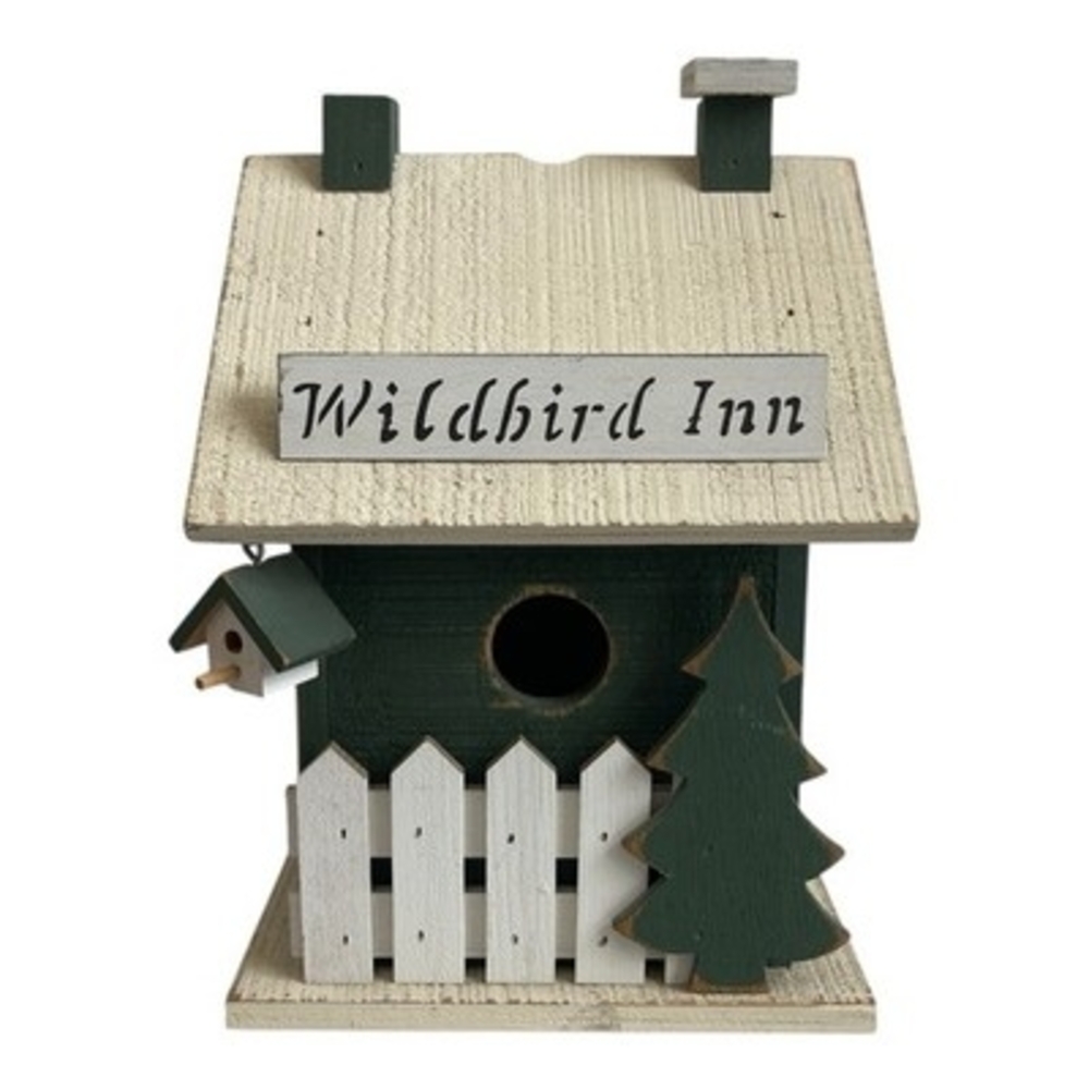 Wooden Bird House Nest Garden Outdoor Feeder Painted Bird Nest Decor Gift 7x6x10 - Picture 3 of 4